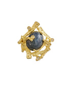 Anello in oro con zaffiro stellato e diamanti Collezione Steps
