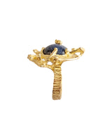 Anello in oro con zaffiro stellato e diamanti Collezione Steps