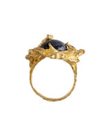 Anello in oro con zaffiro stellato e diamanti Collezione Steps