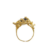 Anello in oro con zaffiro stellato e diamanti Collezione Steps
