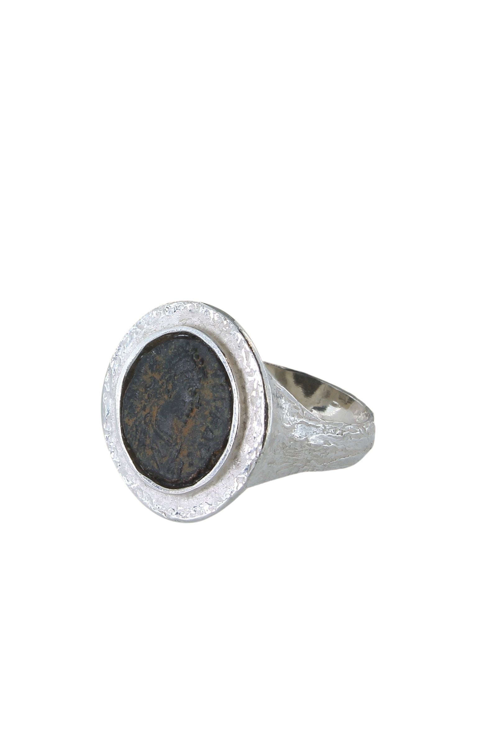 Anello in Argento a Sigillo Moneta Romana Collezione Roma