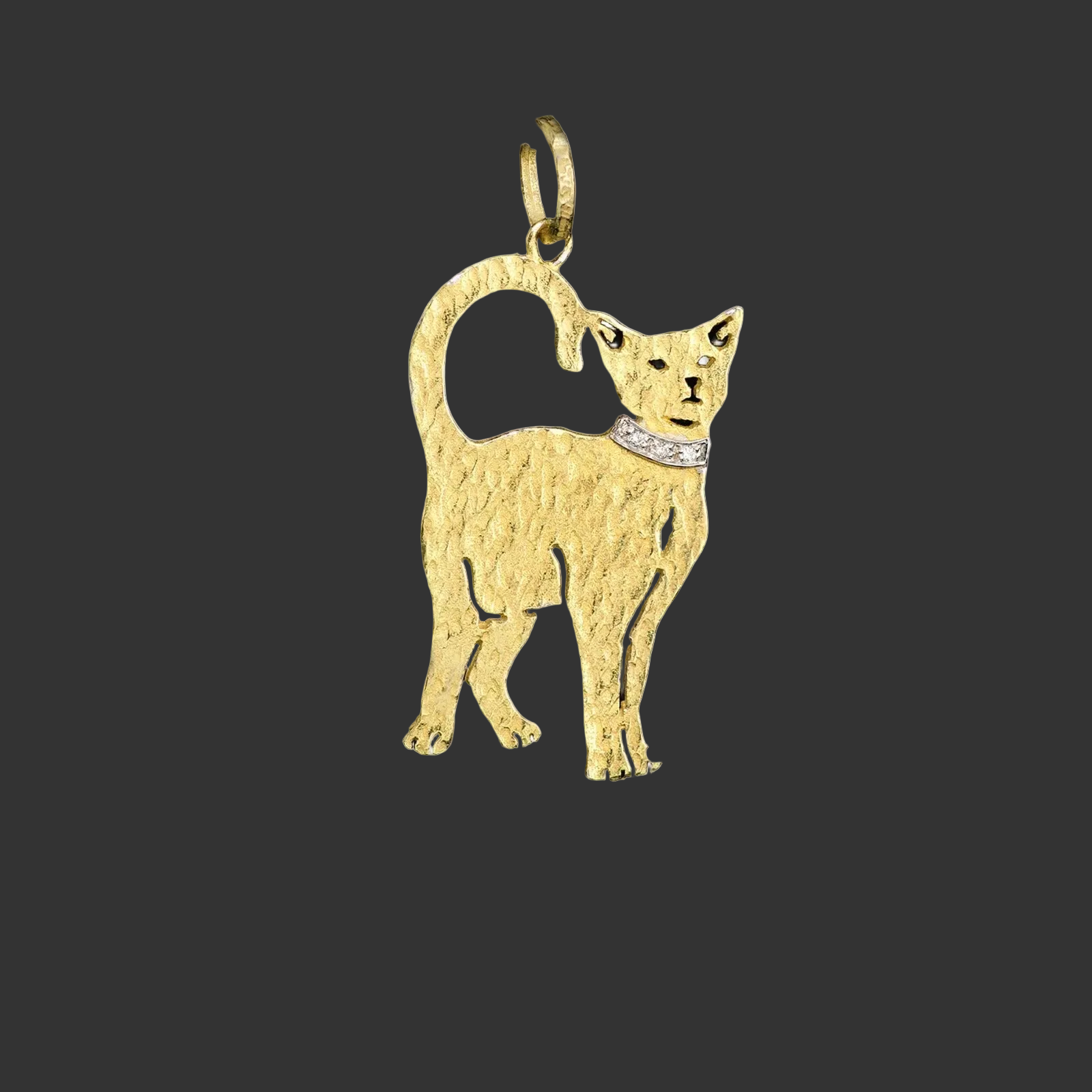 Ciondolo in oro 18 kt e diamanti "Siamese" collezione "Cani & Gatti"