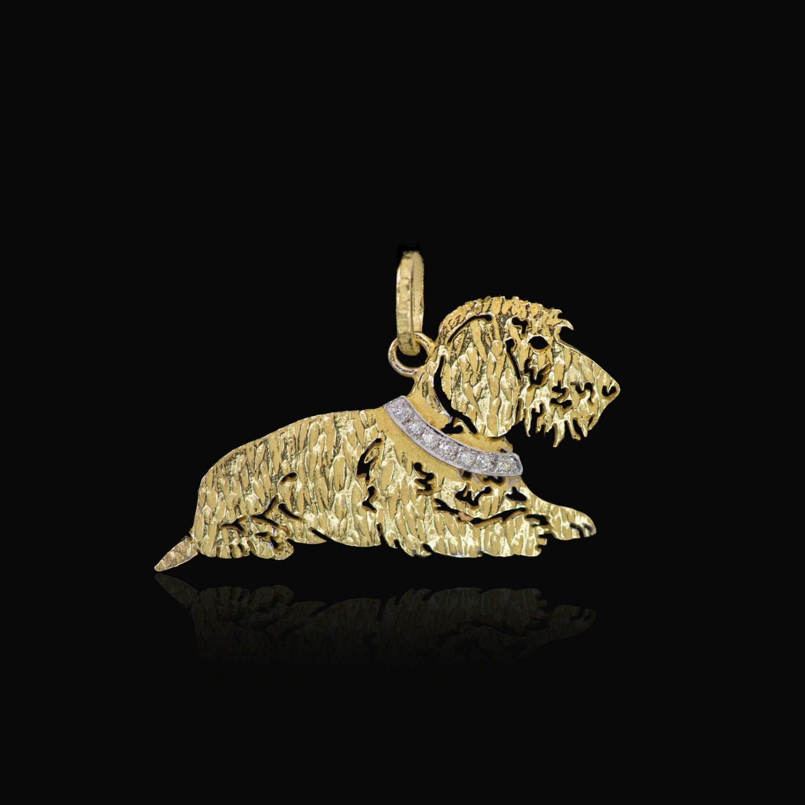 Ciondolo in oro 18 kt e diamanti "Scottish Terrier" collezione "Cani & Gatti"