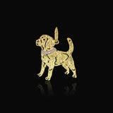 Ciondolo in oro 18 kt e diamanti "Beagle" collezione "Cani & Gatti"