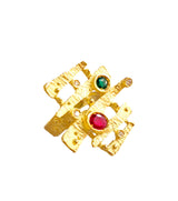 Anello in oro con diamanti rubini e smeraldi Collezione Steps