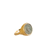 Anello in oro 18 kt e Moneta Romana