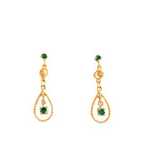 Orecchini in oro 18 carati con smeraldi e diamanti