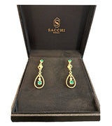 Orecchini in oro 18 carati con smeraldi e diamanti