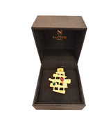 Anello in oro con diamanti rubini e smeraldi Collezione Steps