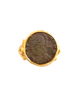 Anello in oro con moneta romana Collezione Roma