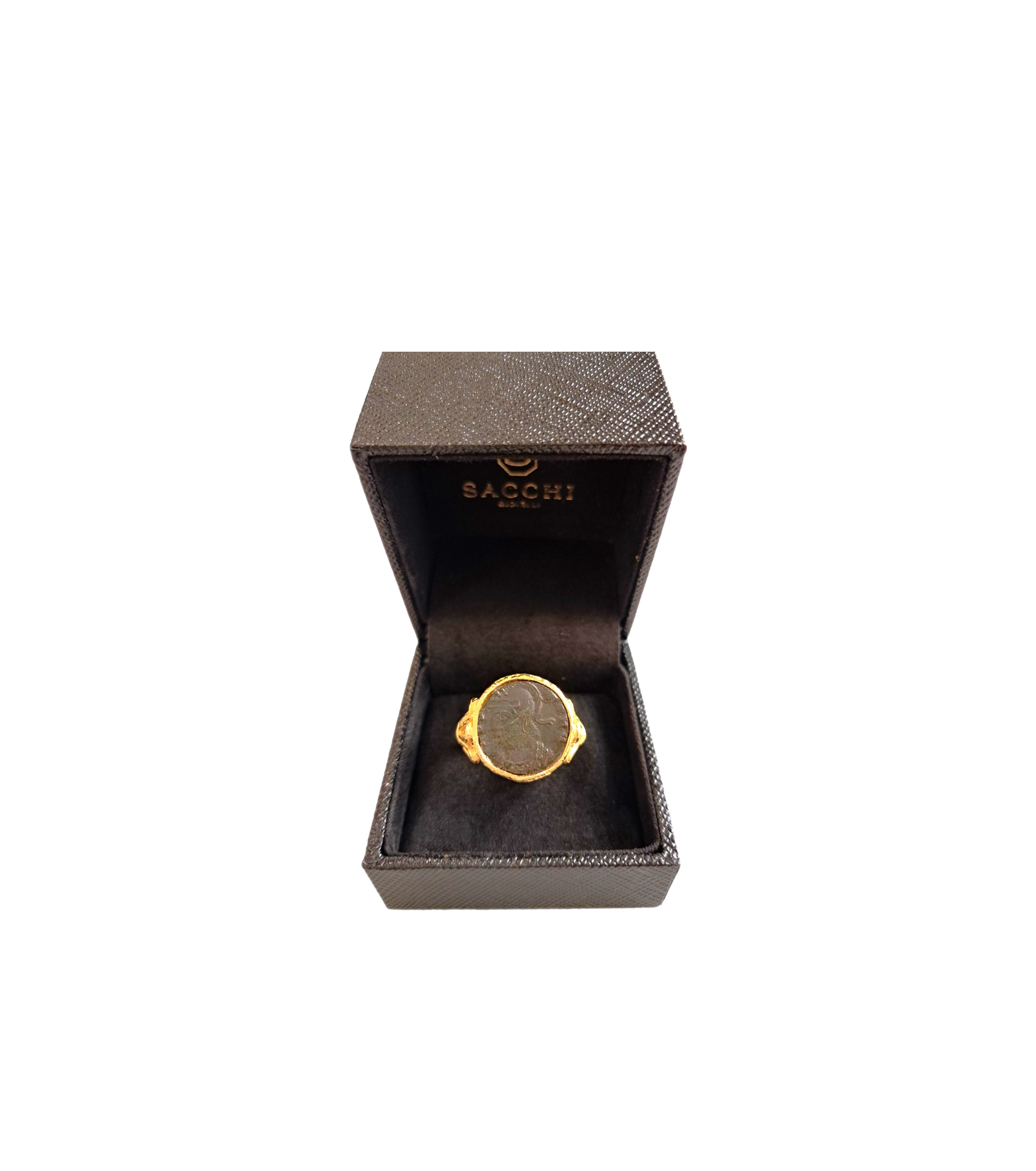 Anello in oro con moneta romana Collezione Roma