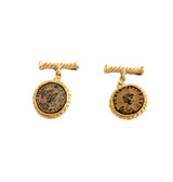 Gemelli in oro giallo con monete romane