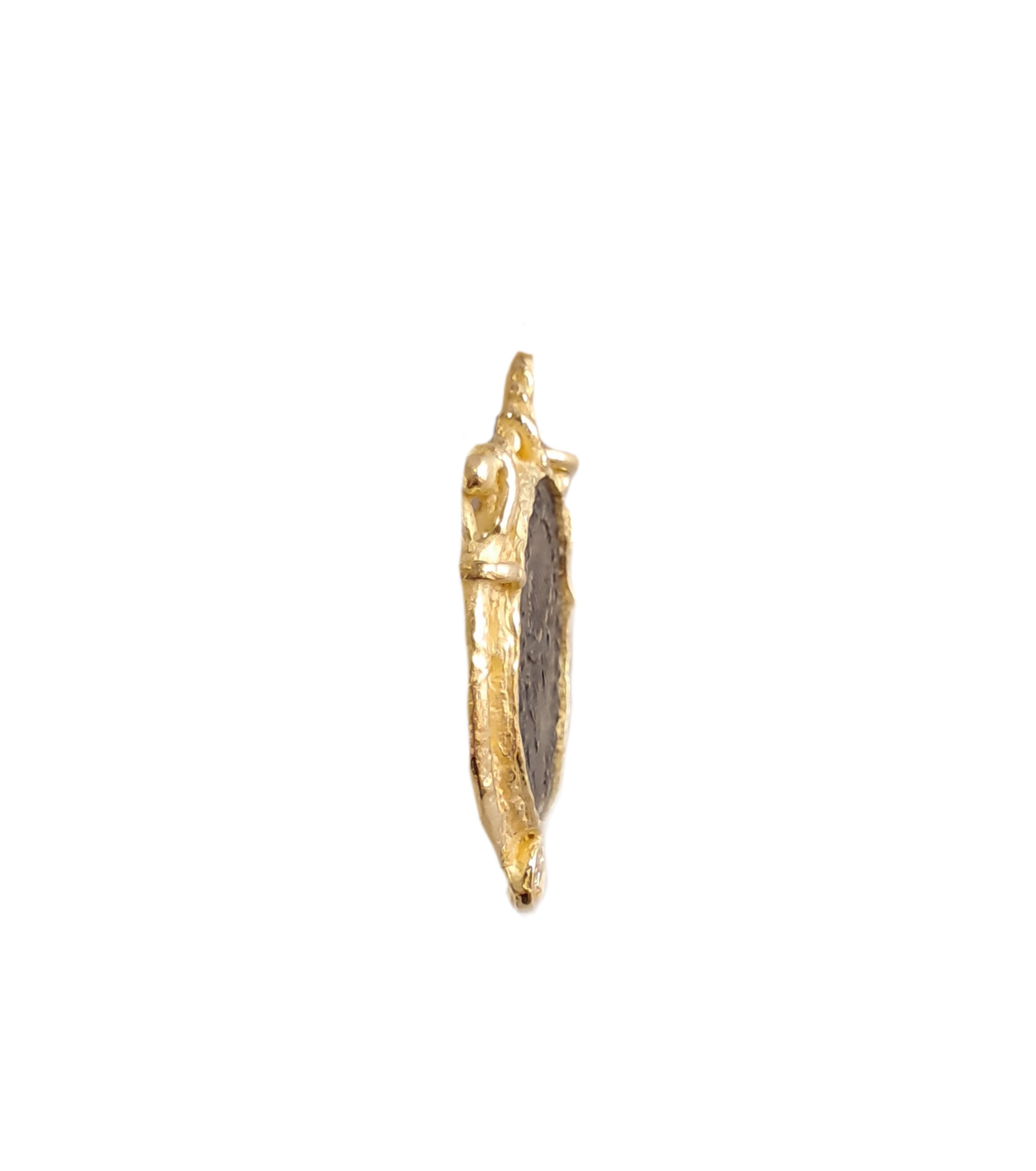 Ciondolo in oro con diamante moneta romana Collezione Roma