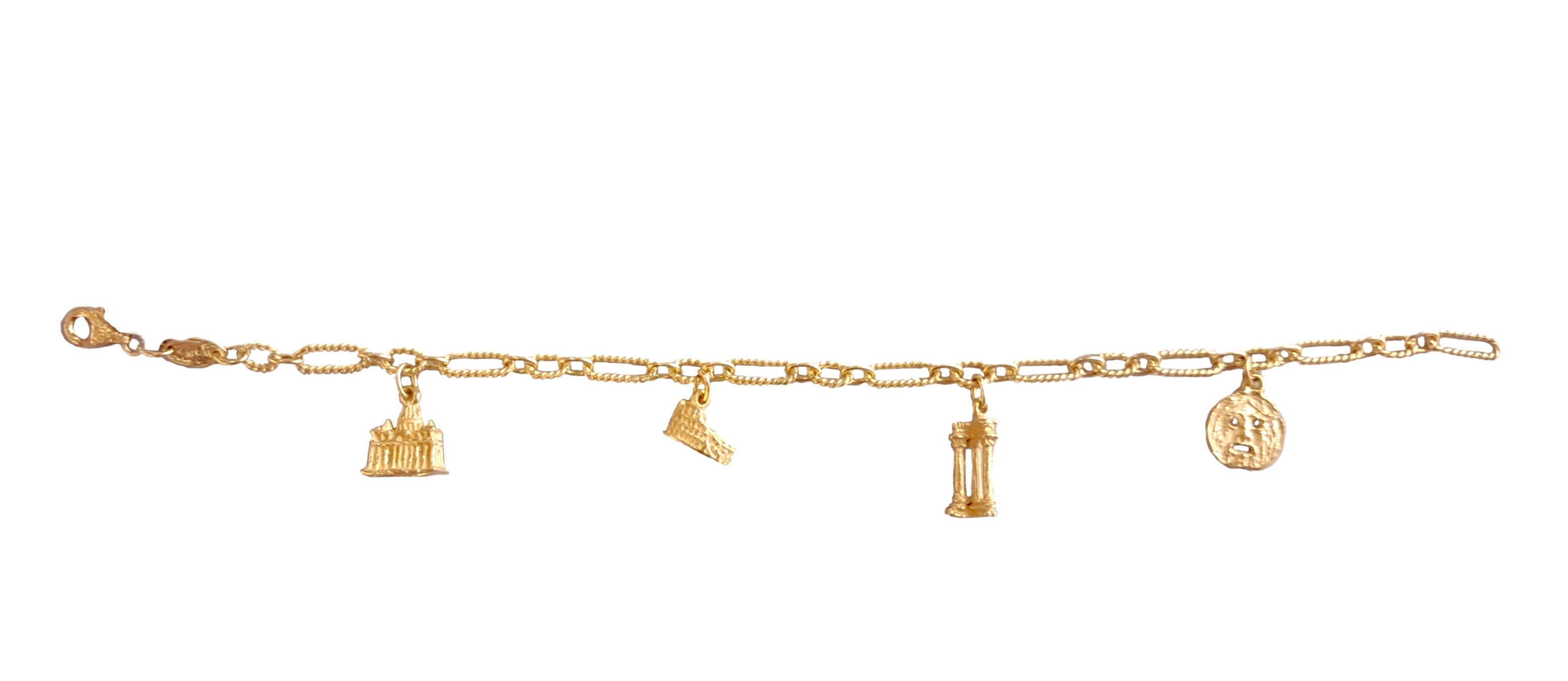 Bracciale realizzato in oro 18 kt con Monumenti di Roma