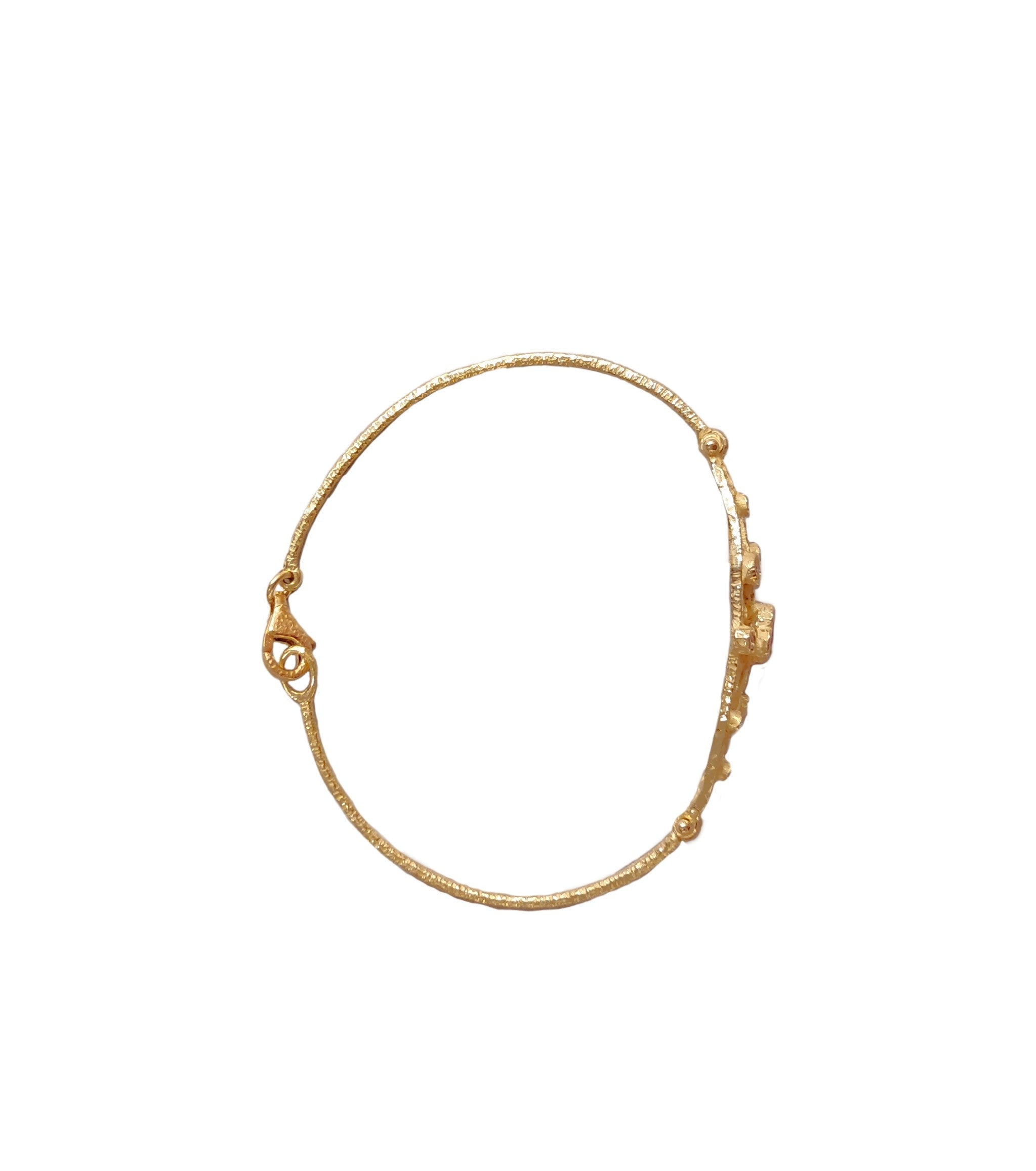 Bracciale in oro giallo 18 kt con diamanti e rubino a Cuore