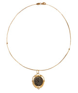 Ciondolo in oro con moneta romana diamante Collezione Roma