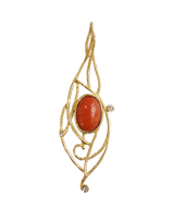 Ciondolo in oro corallo rosso con diamanti Collezione Klimt