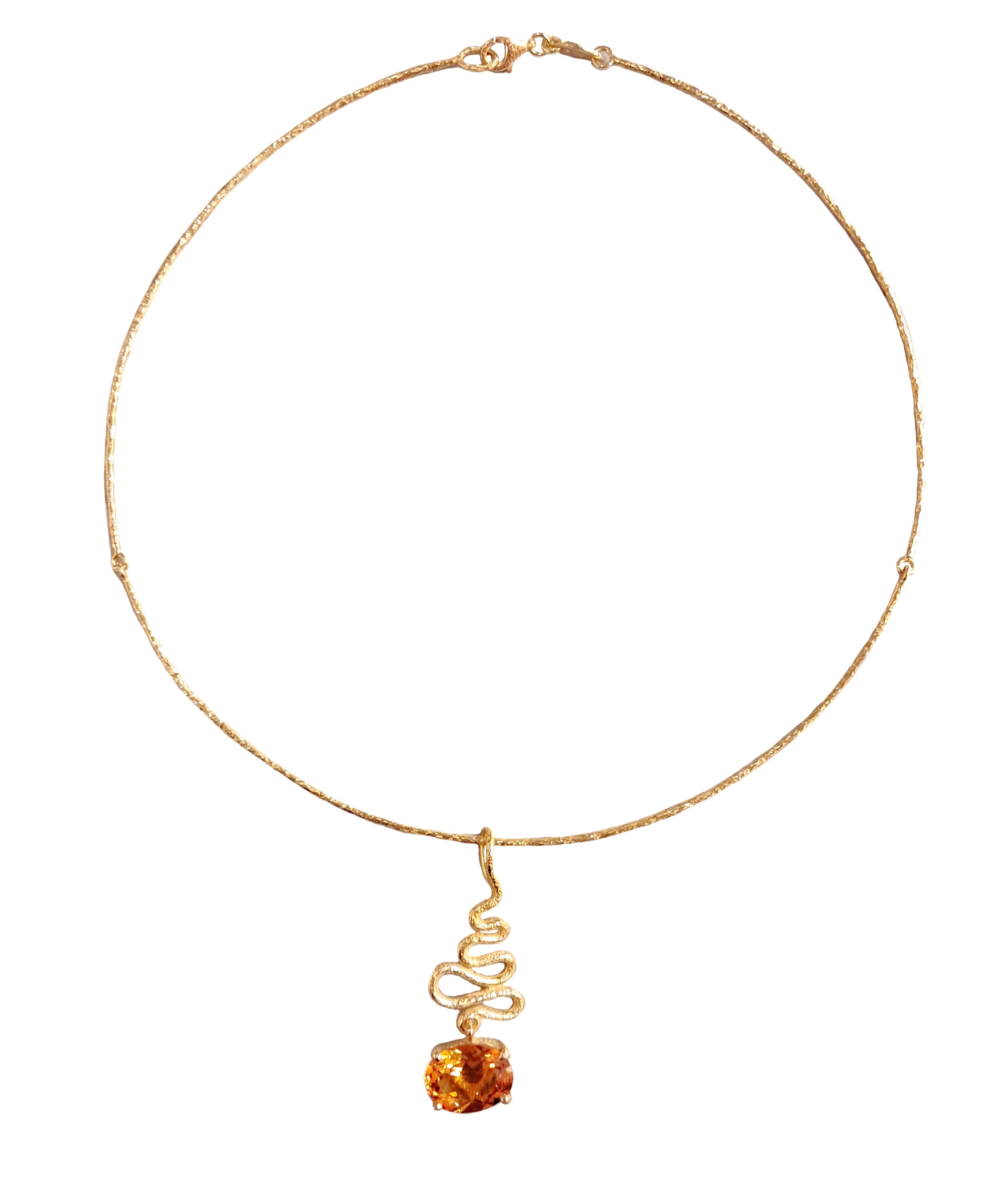 Ciondolo oro 18 kt con topazio citrino