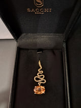 Ciondolo oro 18 kt con topazio citrino