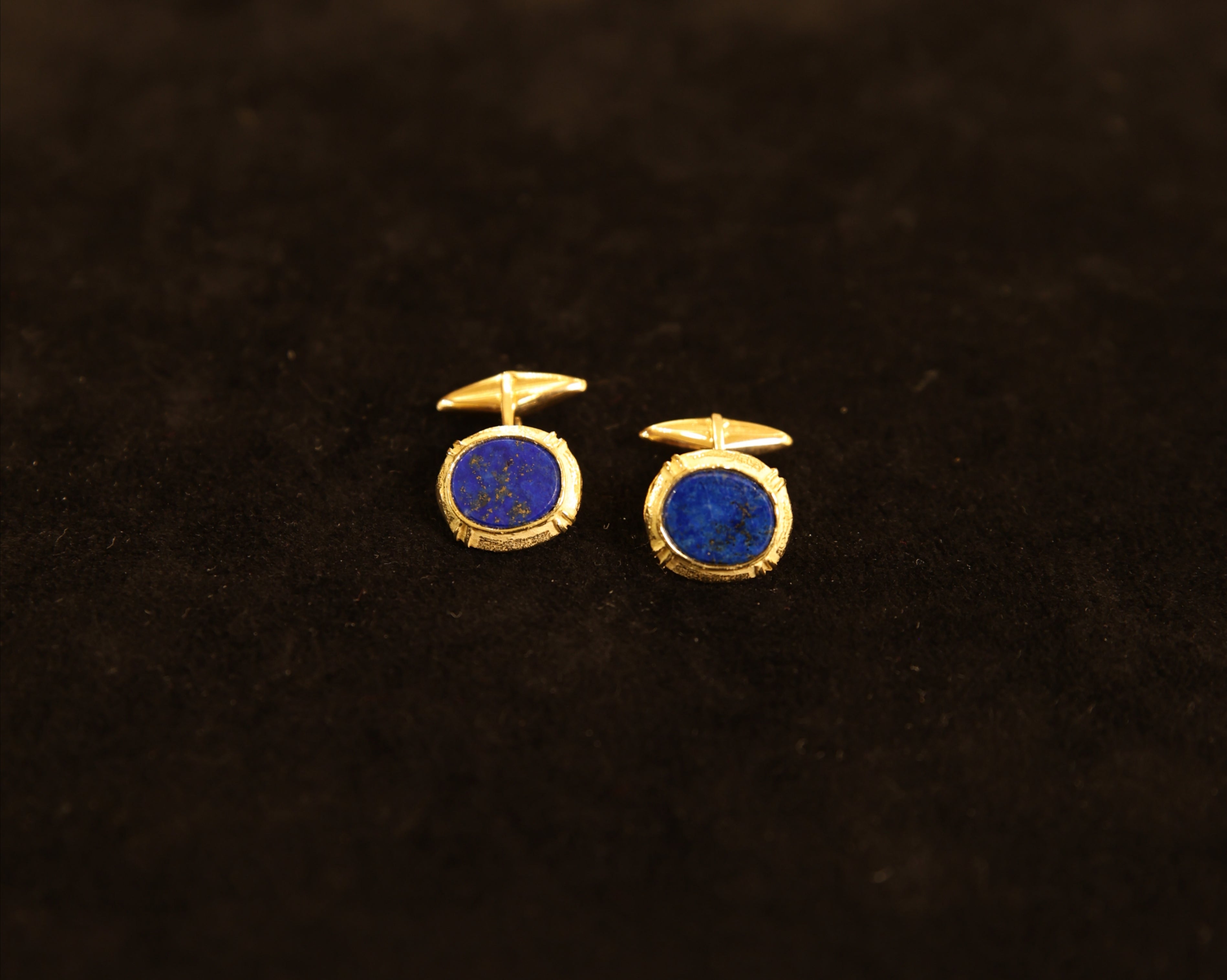 Gemelli in oro giallo e lapislazzuli