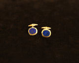 Gemelli in oro giallo e lapislazzuli