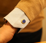 Gemelli in oro giallo e lapislazzuli