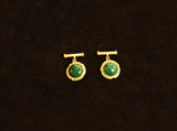 Yellow Gold Cufflinks Malachite