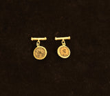 Gemelli in oro giallo con monete romane