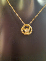 Girocollo in oro con centrale con diamante