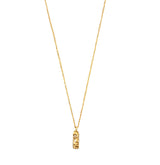 Gold necklace with central element and diamond
