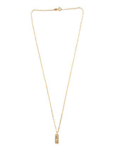 Gold necklace with central element and diamond