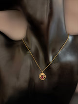 Girocollo in oro con rubellite diamanti Collezione Luna