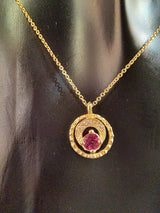 Girocollo in oro con rubellite diamanti Collezione Luna
