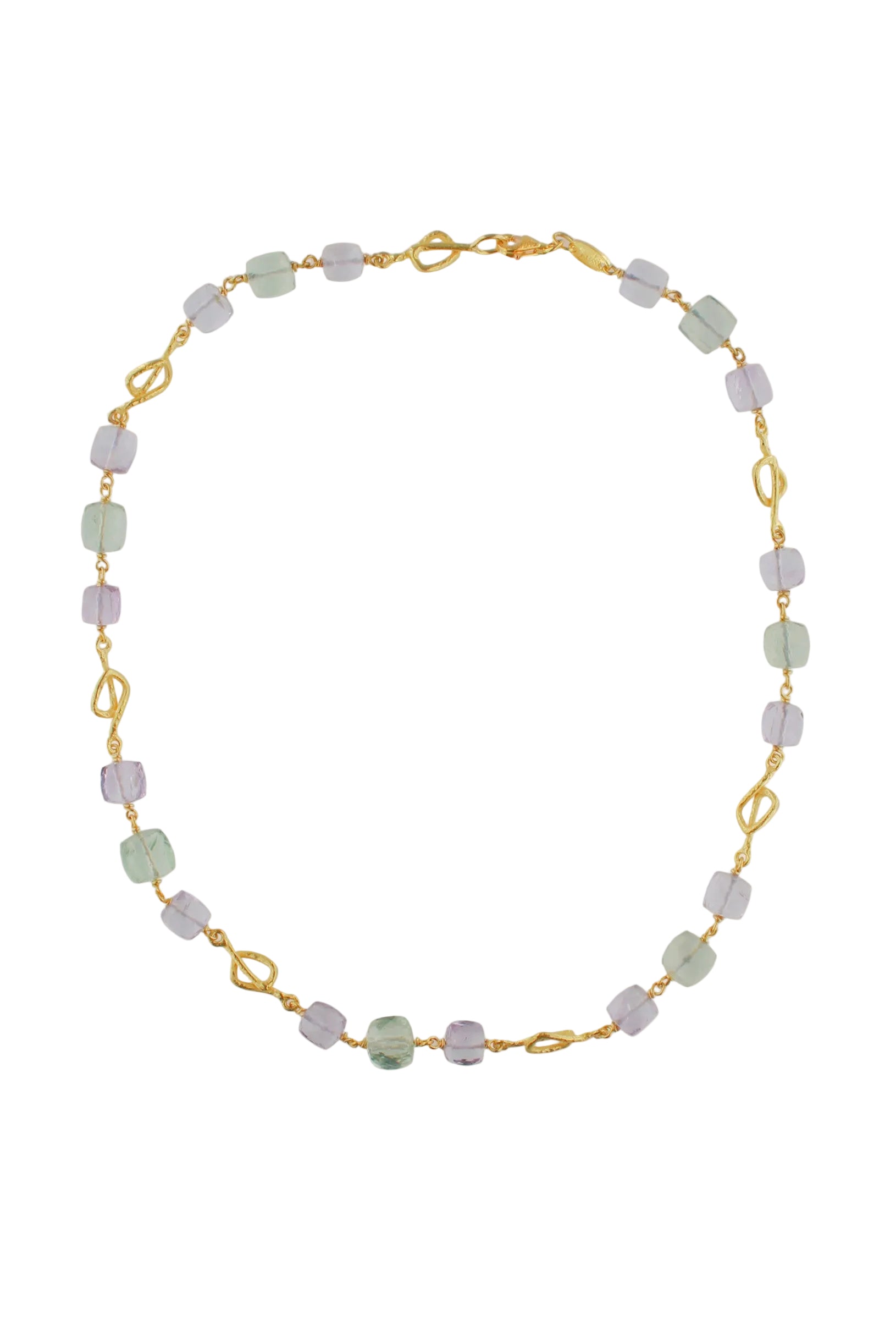 Collana in oro con ametista verde e lilla Collezione Primavera