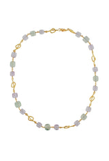Collana in oro con ametista verde e lilla Collezione Primavera