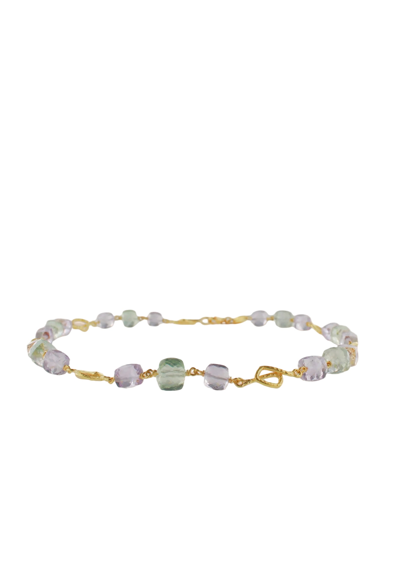 Collana in oro con ametista verde e lilla Collezione Primavera