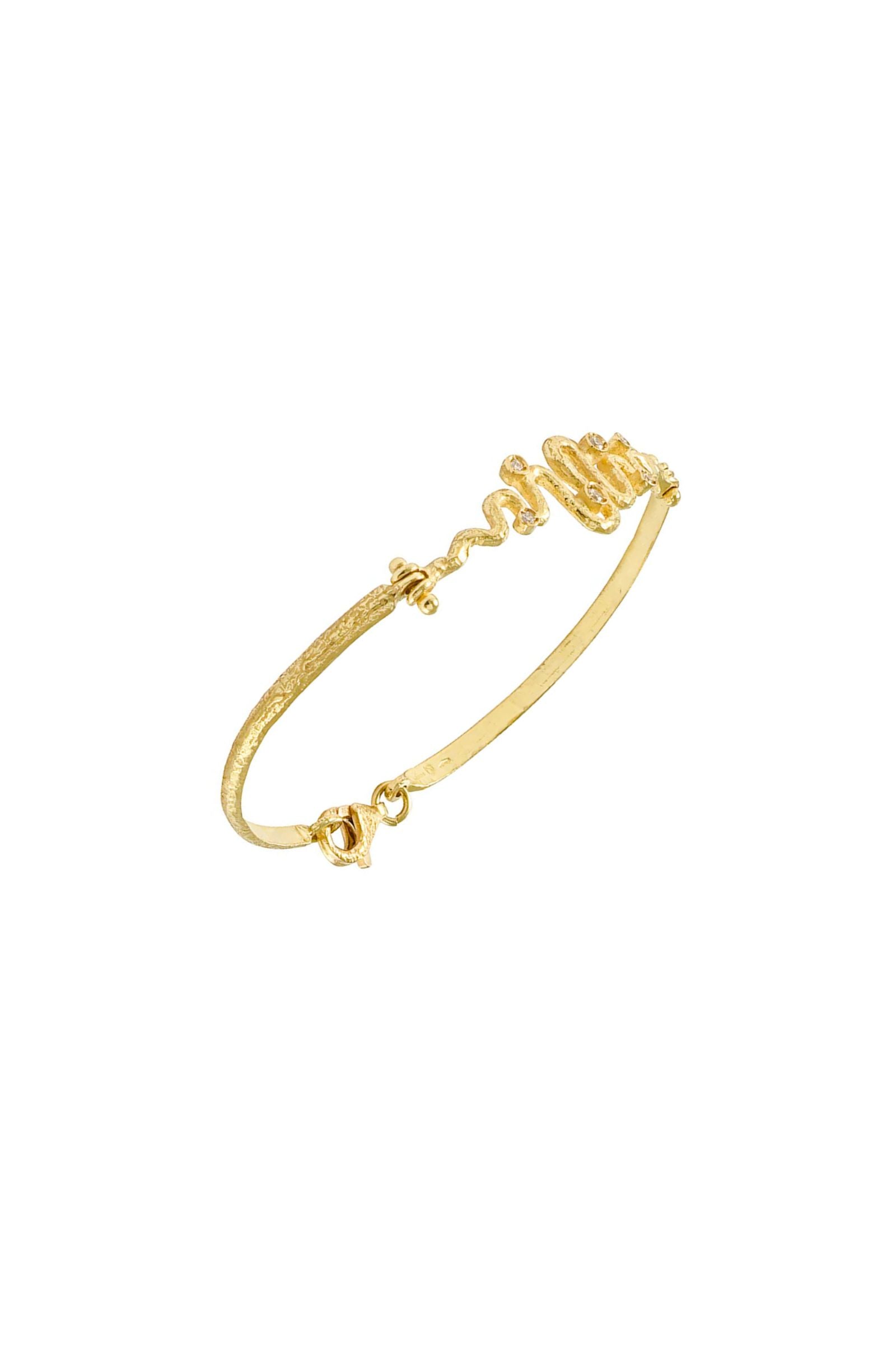 Yellow gold bracelet with diamonds Snake collection