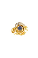 Anello in Oro Diamanti Zaffiro collezione Magma