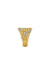 Yellow gold ring with diamonds Magma Collection