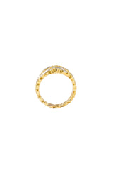 Yellow gold ring with diamonds Magma Collection