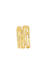 Yellow Gold Band Ring with Diamonds Collect Love and Engagement