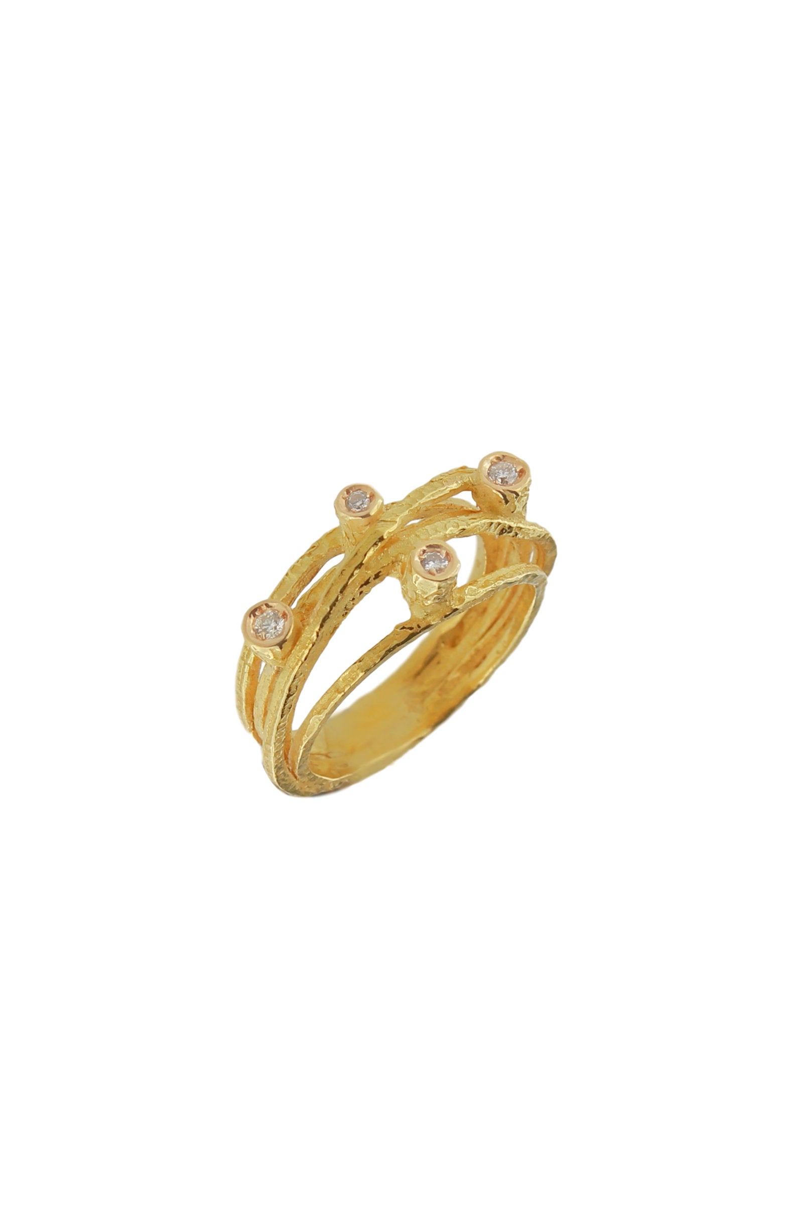 Anello in Oro Giallo a Fascia Piccolo Diamanti Collezione Universo