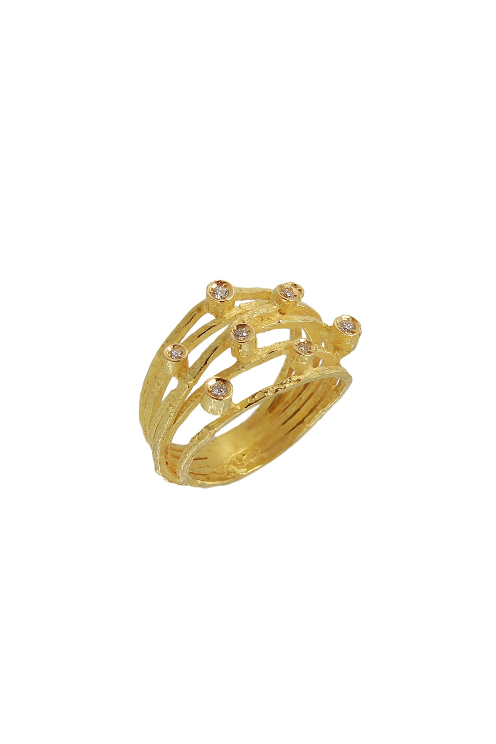 Anello in Oro Giallo a Fascia Grande Diamanti Collezione Universo