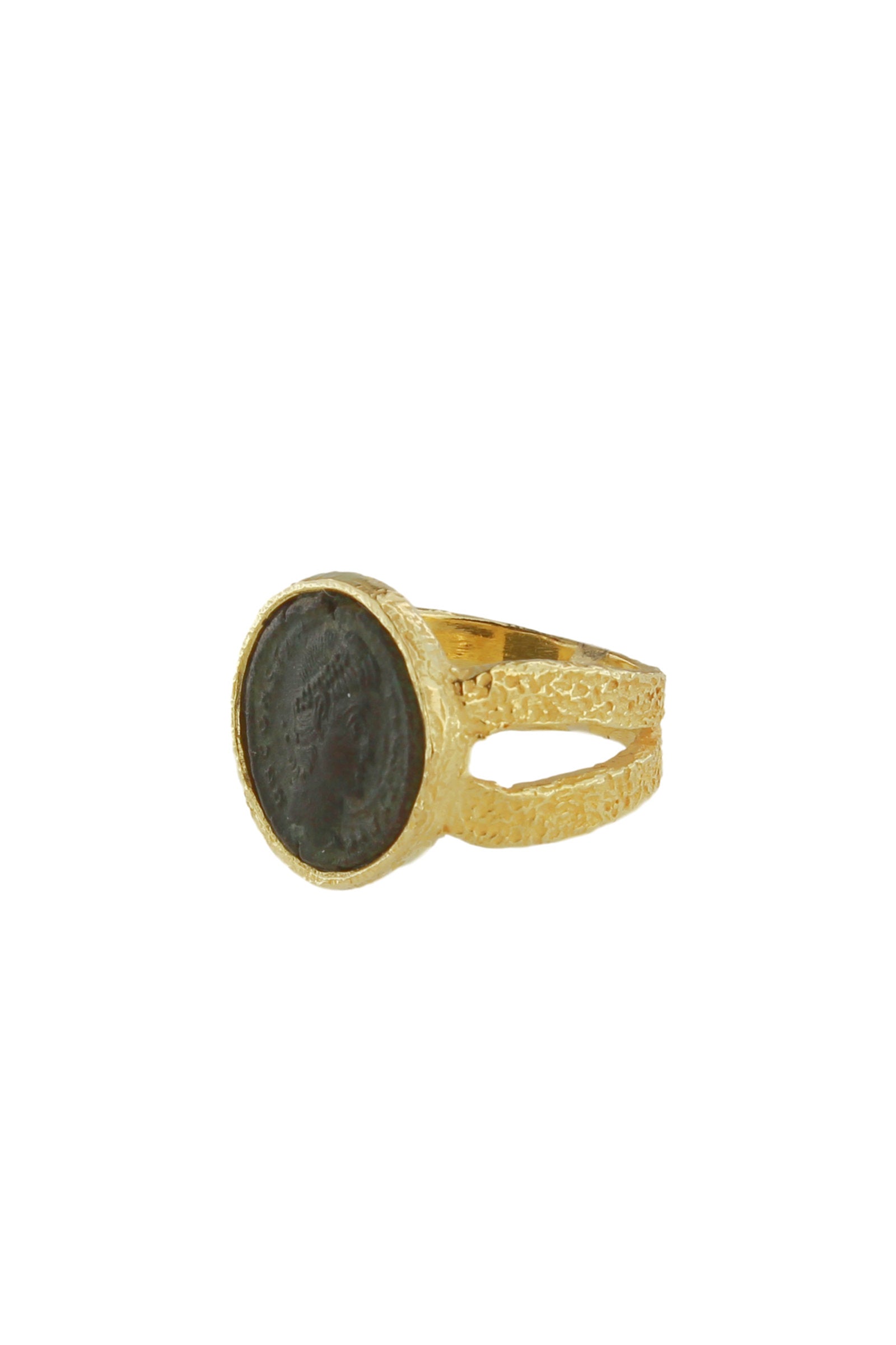 Anello in Oro Giallo con Moneta Romana Collezione Roma