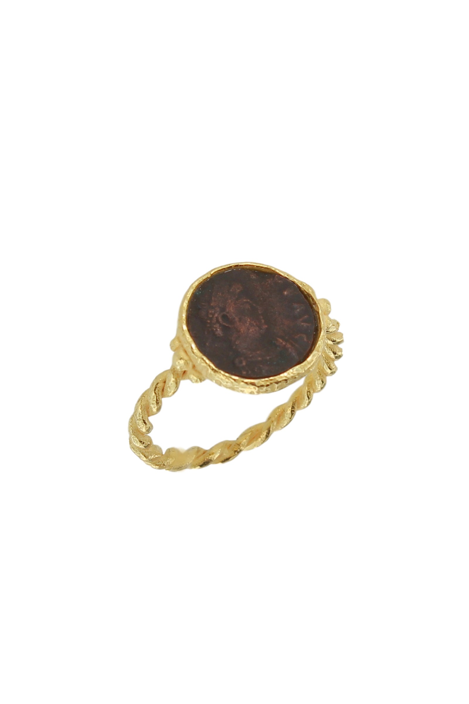 Anello  in Oro Giallo con Moneta Romana Collezione Roma