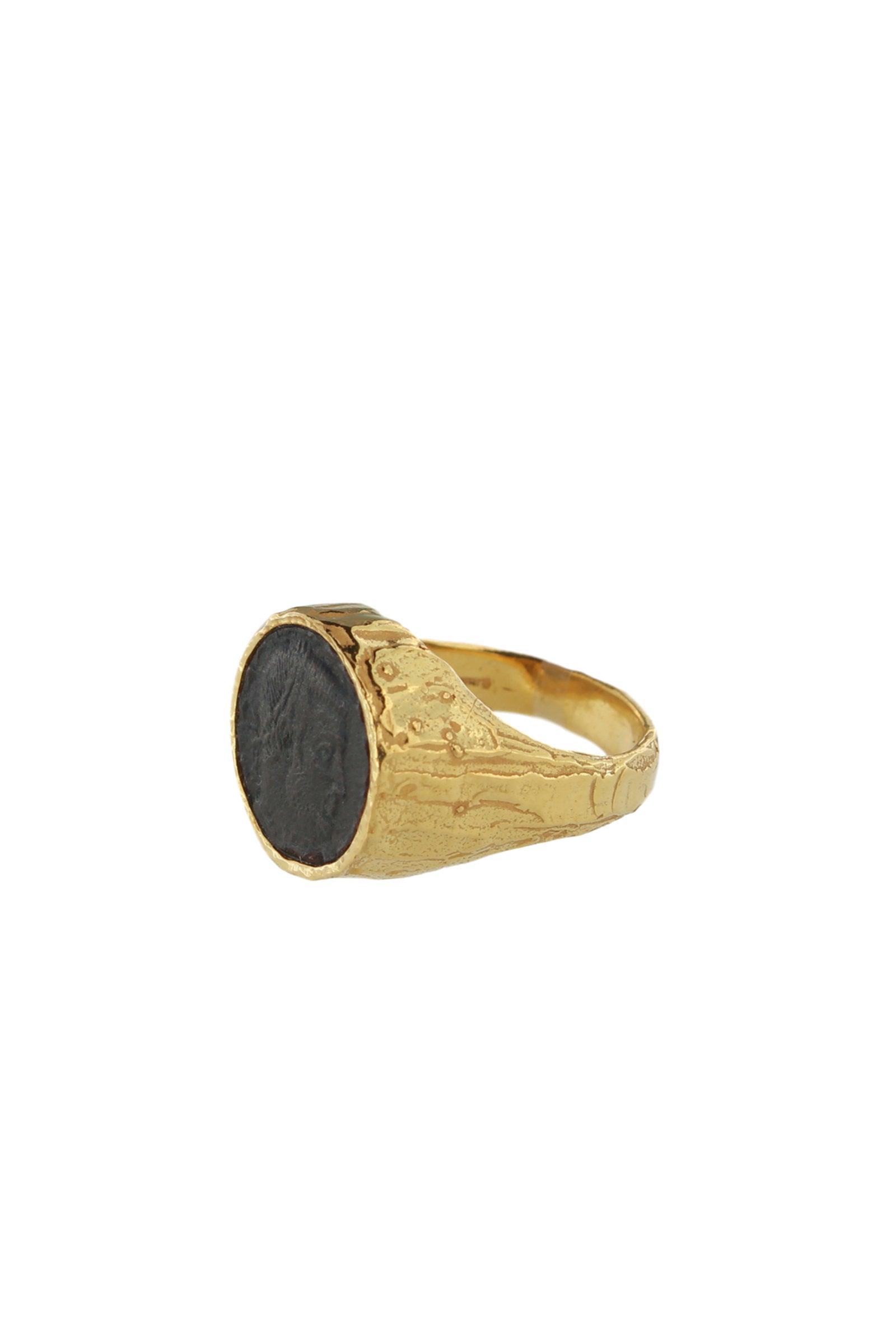 Yellow Gold Roman Coin Seal Ring Rome Collection