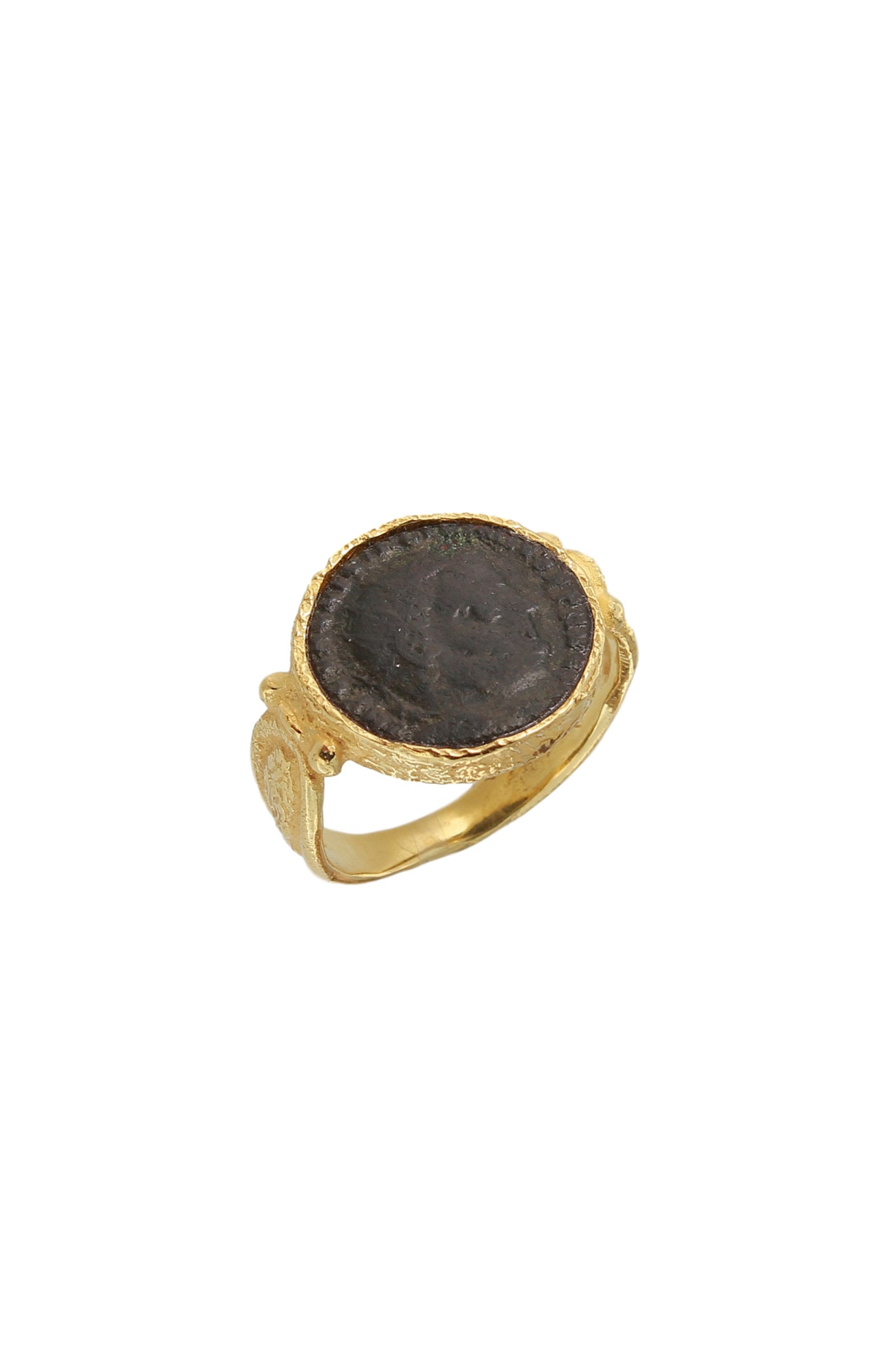 Anello in Oro Giallo con Moneta Romana Collezione Roma