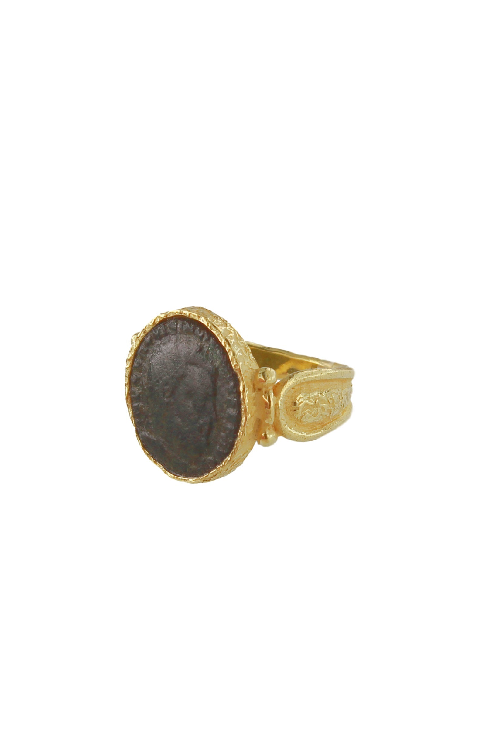 Anello in Oro Giallo con Moneta Romana Collezione Roma