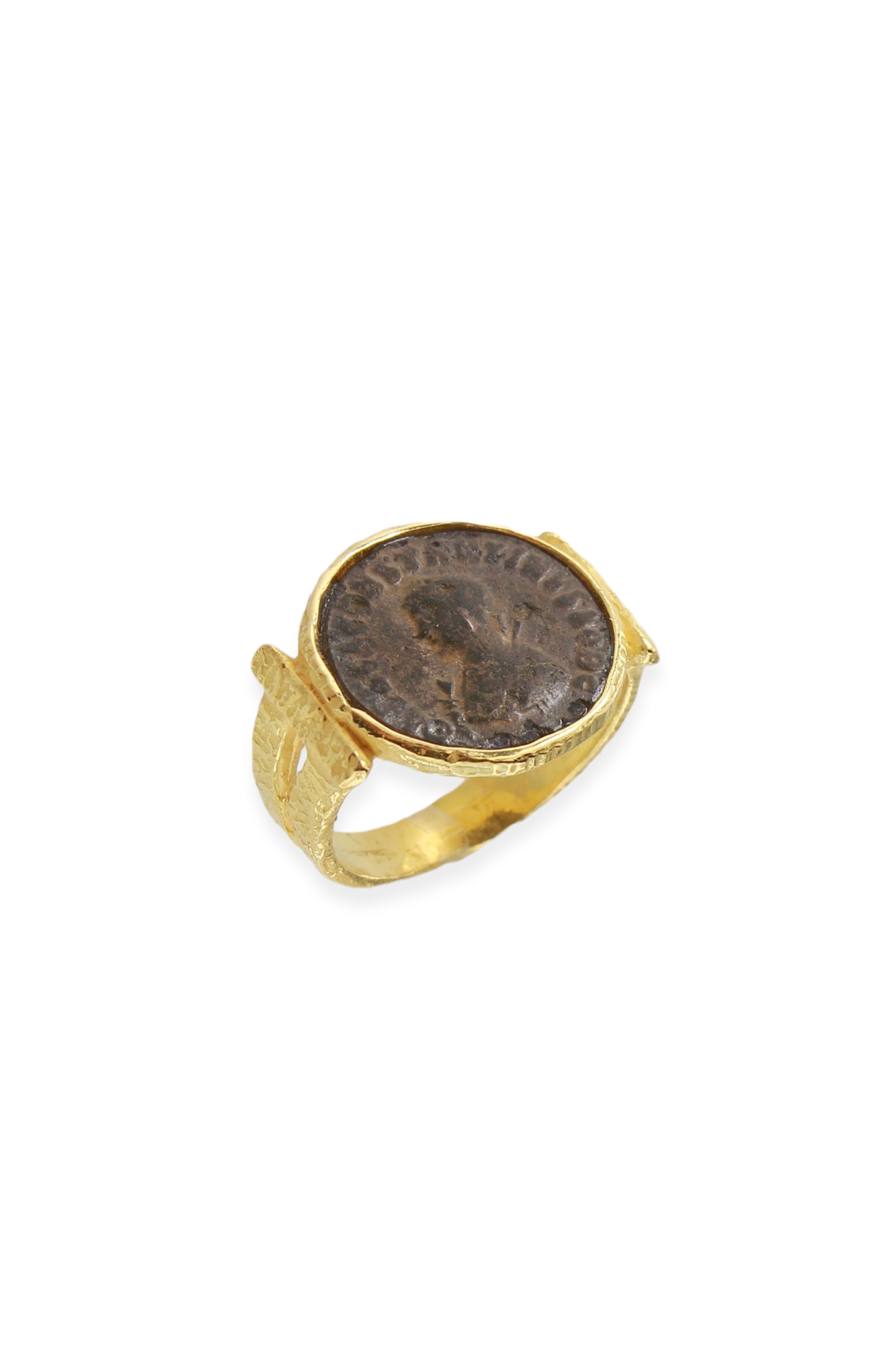 Anello in Oro con Moneta Romana Collezione  Roma