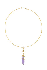 Ciondolo in oro con ametista viola e diamante Collezione Primavera